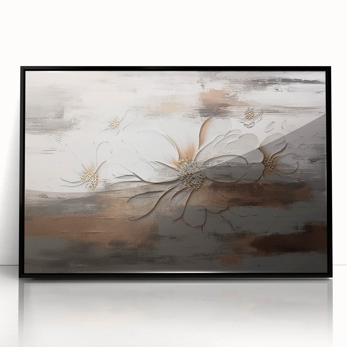Abstract Contemplative Figure with Woodgrain - Minimalist Art