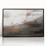 Abstract Contemplative Figure with Woodgrain - Minimalist Art