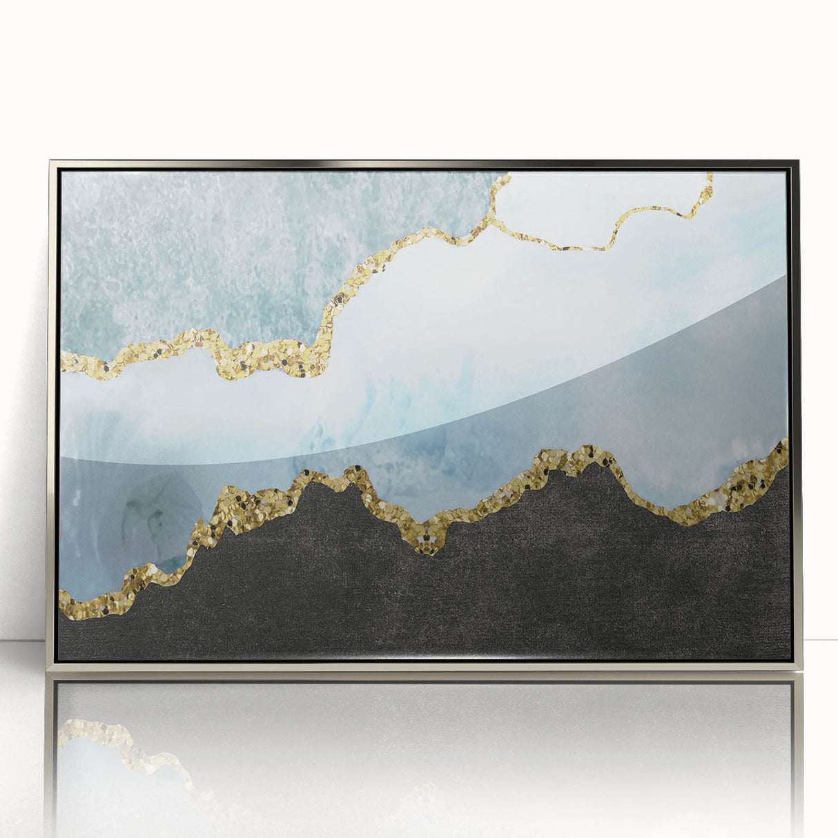 Abstract wall art canvas print showcasing vibrant colors and fluid shapes, designed to enhance modern decor with a dynamic aesthetic.