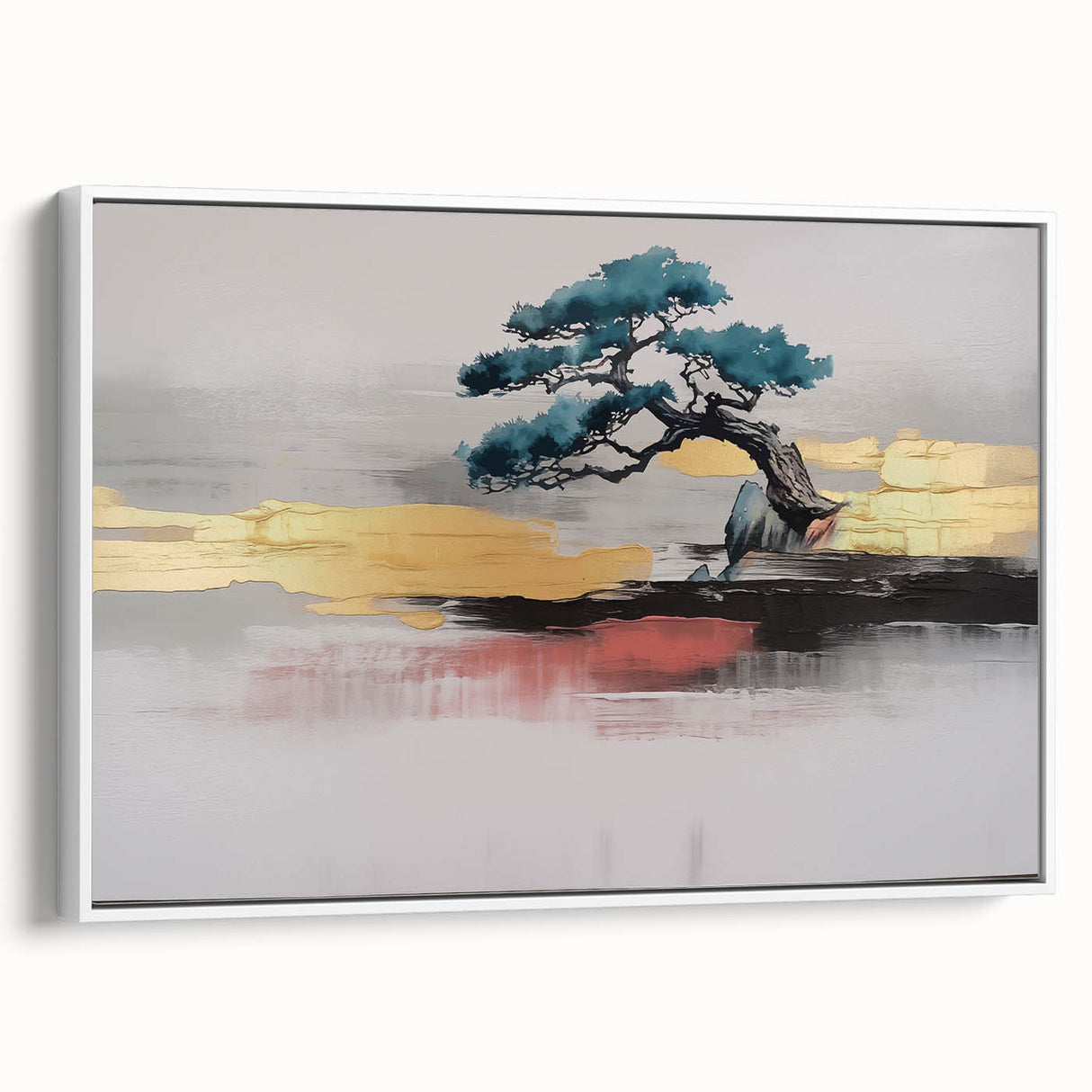 Colorful abstract canvas art print showcasing vibrant brush strokes and geometric shapes, ideal for modern home decor or office spaces.