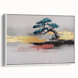 Colorful abstract canvas art print showcasing vibrant brush strokes and geometric shapes, ideal for modern home decor or office spaces.