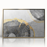 Colorful abstract wall art canvas print showcasing vibrant swirling patterns in shades of blue, orange, and yellow, ideal for modern decor.