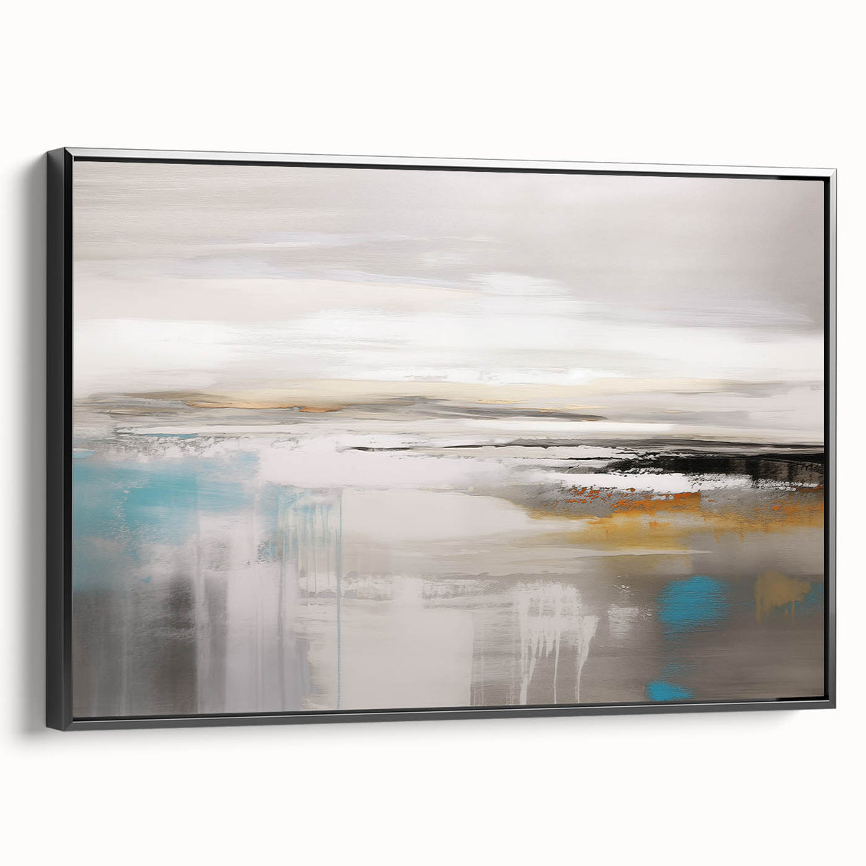 Colorful abstract wall art canvas print showcasing vibrant swirls of blue, orange, and yellow, perfect for modern home decor and artistic spaces.