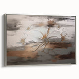 Abstract Contemplative Figure with Woodgrain - Minimalist Art