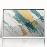 Abstract wall art canvas print showcasing vibrant colors and dynamic shapes, ideal for modern home decor or office spaces.