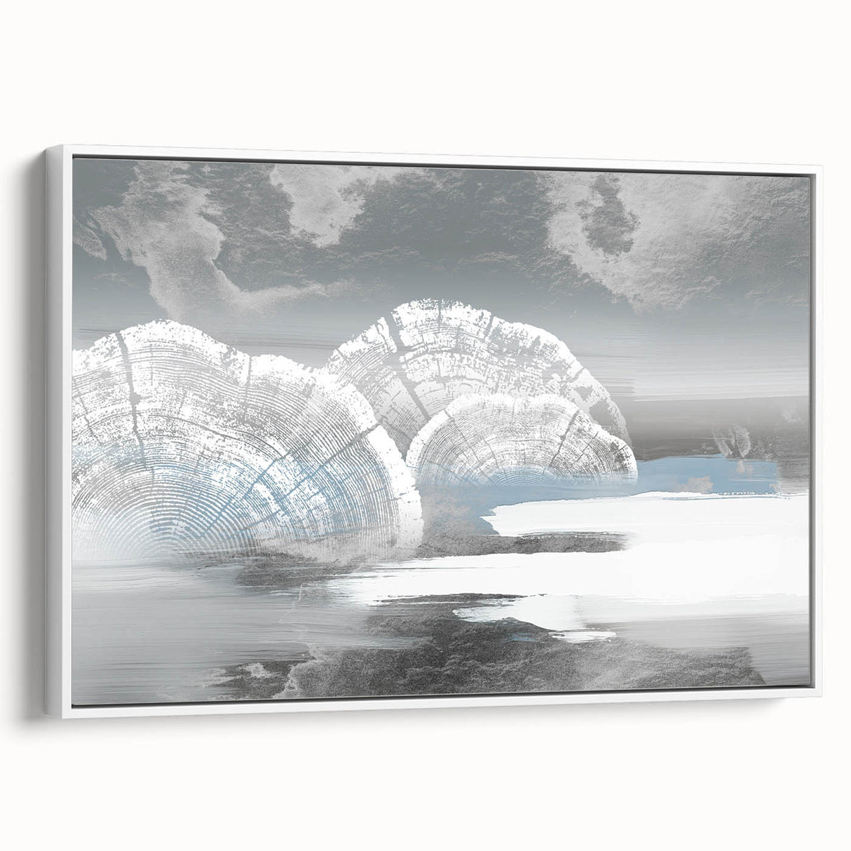 Abstract wall art canvas print featuring vibrant colors and geometric shapes, showcasing a modern design ideal for contemporary home décor, rolled and ready for framing.