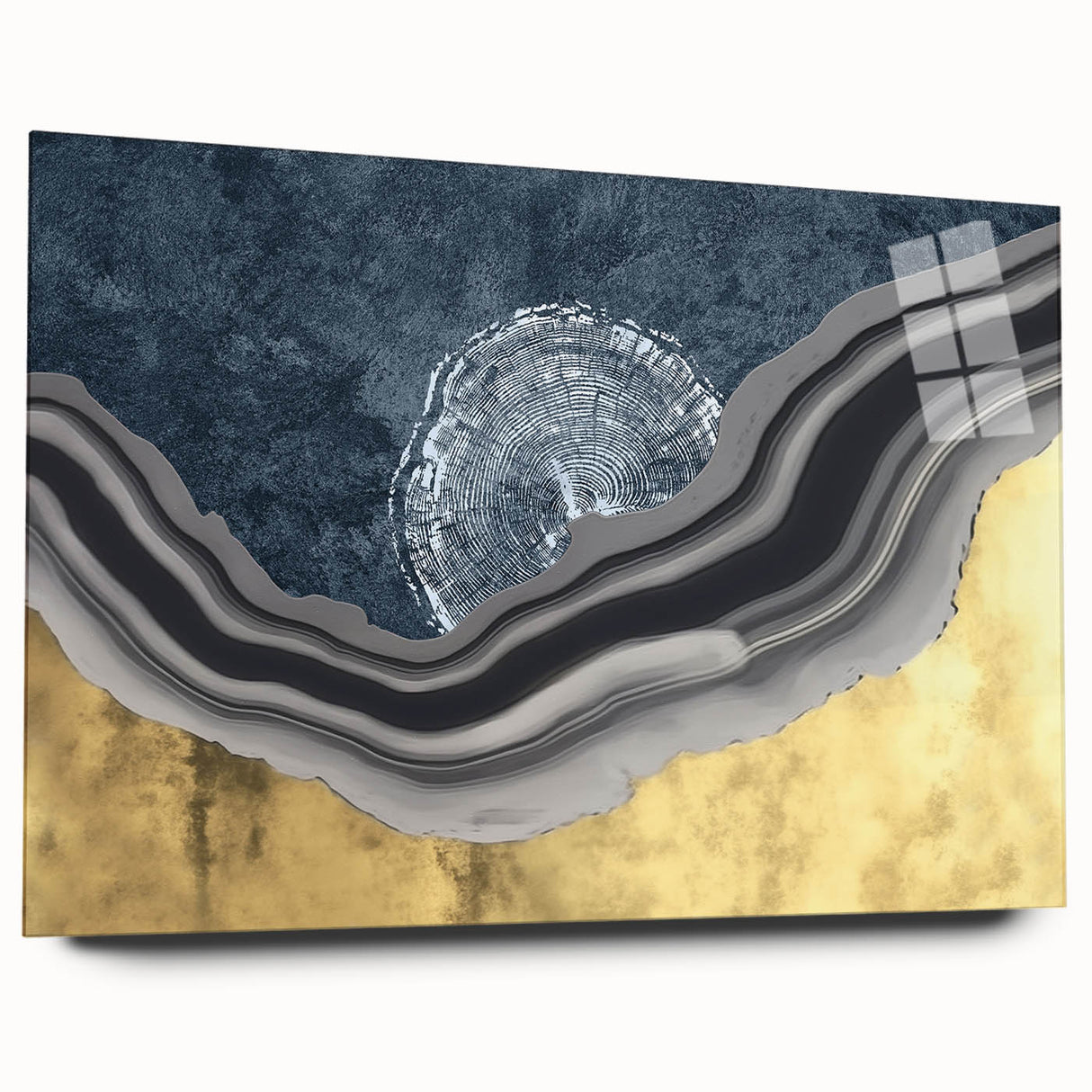 Abstract wall art canvas showcasing vibrant colors and geometric patterns, elegantly rolled and secured in a protective cardboard tube for safe shipping. Ideal for modern decor.