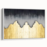 Vibrant abstract wall art print showcasing swirls of blue, orange, and yellow hues, perfect for modern home decor and artistic expression.
