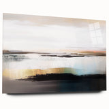 Colorful abstract wall art canvas print showcasing vibrant swirls of blue, orange, and yellow, perfect for modern home decor or office spaces.