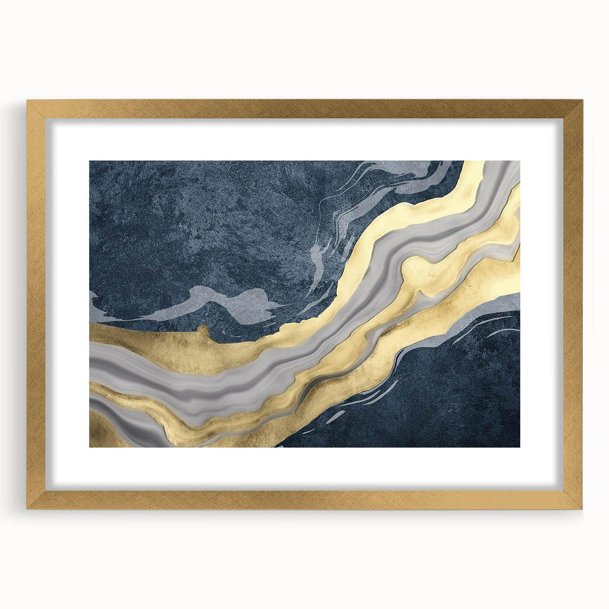 Colorful abstract wall art canvas print showcasing vibrant swirls of blue, orange, and yellow, perfect for modern home decor.