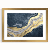 Colorful abstract wall art canvas print showcasing vibrant swirls of blue, orange, and yellow, perfect for modern home decor.