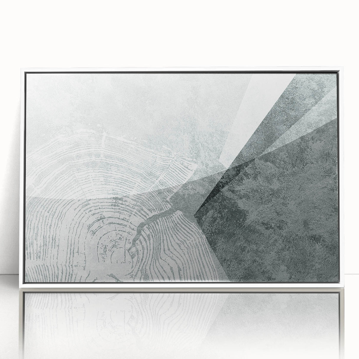 Abstract wall art canvas showcasing vibrant blue and orange geometric patterns with a textured finish, ideal for modern home decor.