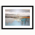 Abstract wall art canvas print showcasing vibrant geometric shapes in shades of blue, orange, and yellow, ideal for modern home decor.