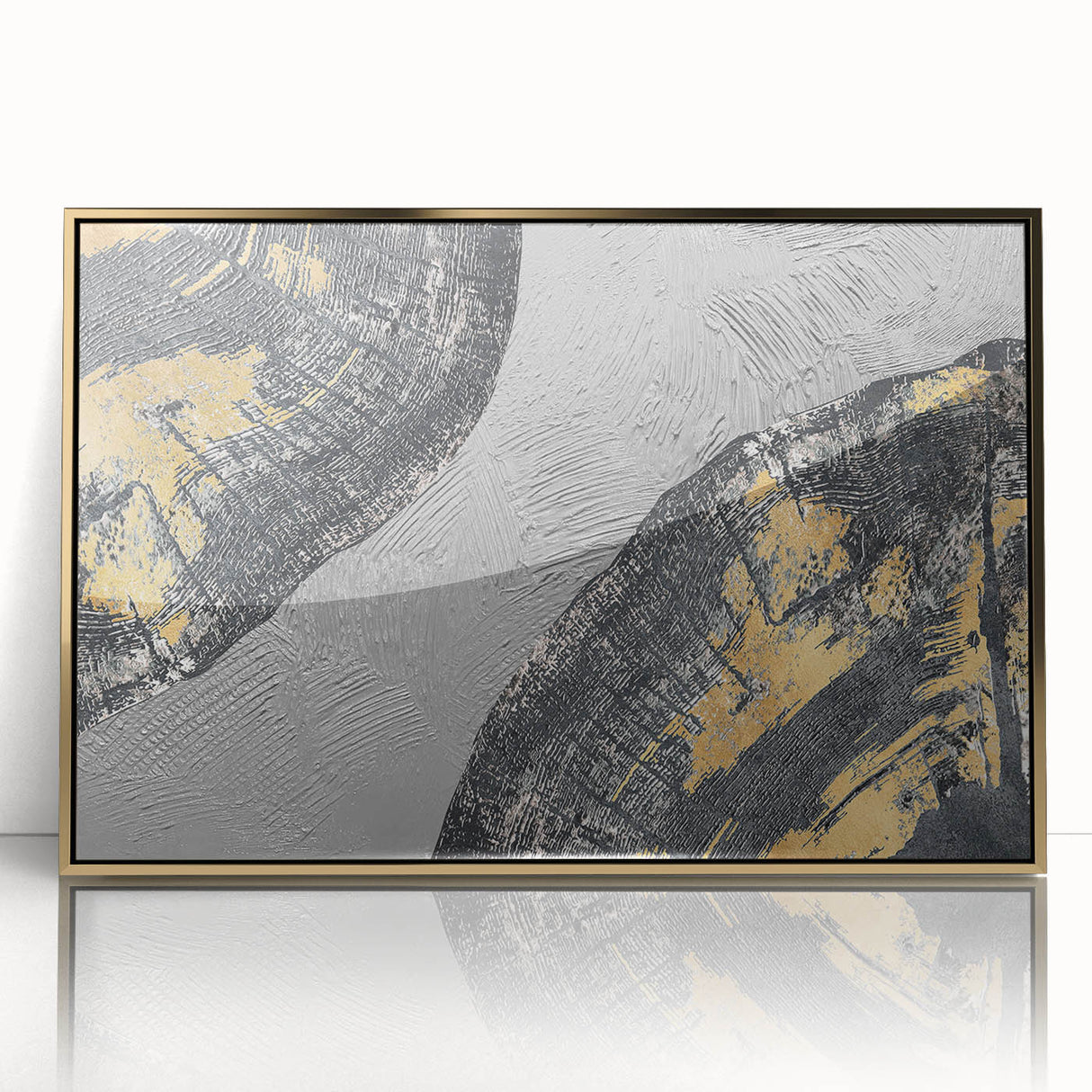Vibrant abstract canvas print showcasing swirling blue and orange patterns, perfect for modern home decor or artistic inspiration.