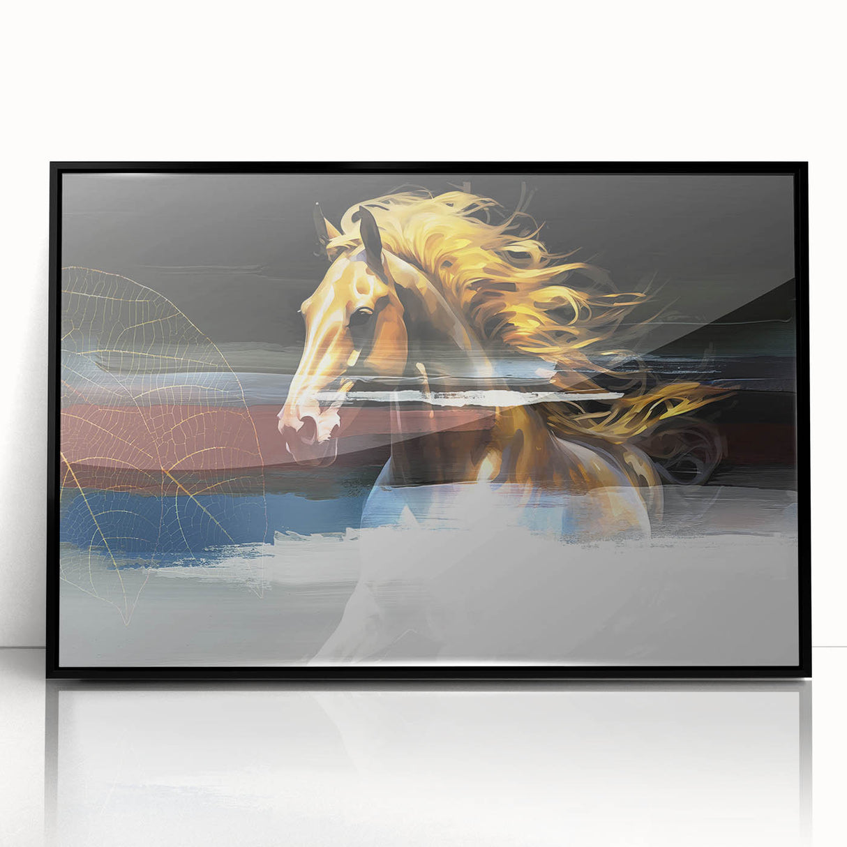 Colorful abstract wall art print showcasing vibrant shapes and fluid patterns, perfect for modern home decor or office ambiance.