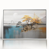 Abstract canvas artwork showcasing vibrant colors and geometric patterns, rolled and securely packaged in a protective cardboard tube for safe shipping.