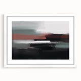 Colorful abstract wall art print showcasing vibrant brush strokes in blue, orange, and yellow hues, perfect for modern home decor.