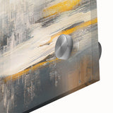 Colorful abstract wall art canvas featuring vibrant swirls of blue, orange, and yellow, perfect for modern home decor and artistic expression.