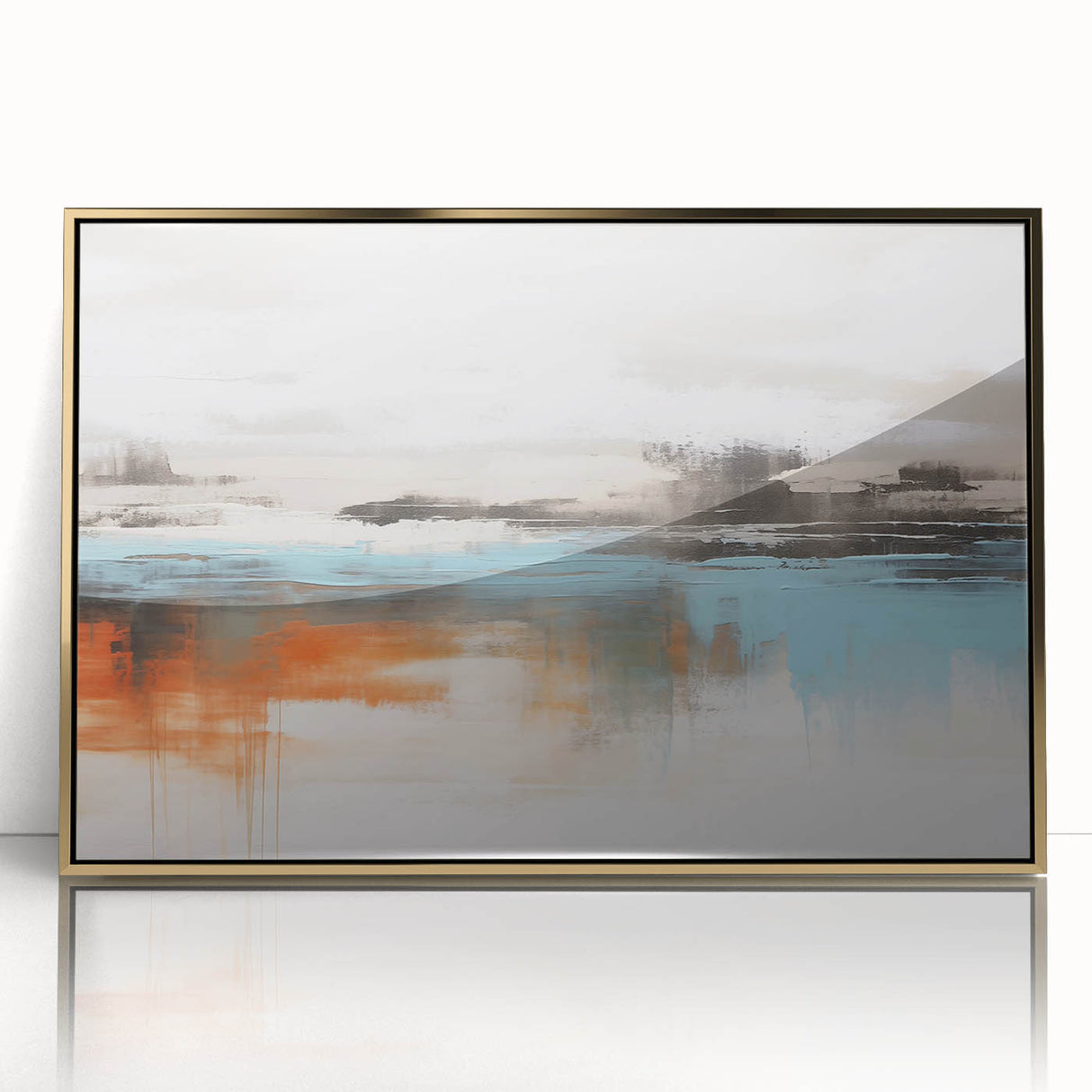 Abstract canvas artwork featuring vibrant colors and dynamic geometric shapes, perfect for modern decor. The piece showcases a blend of blues, yellows, and reds, adding energy to any space. Ideal for art enthusiasts seeking a unique focal point in their home or office.