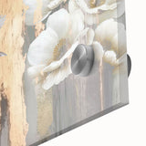 Abstract canvas artwork showcasing vibrant geometric patterns in shades of blue, orange, and green, ideal for modern home decor and artistic expression.