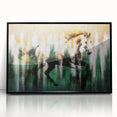 Vibrant abstract wall art canvas print showcasing bold colors and dynamic shapes, ideal for modern home décor. Rolled and securely packaged in a protective tube.