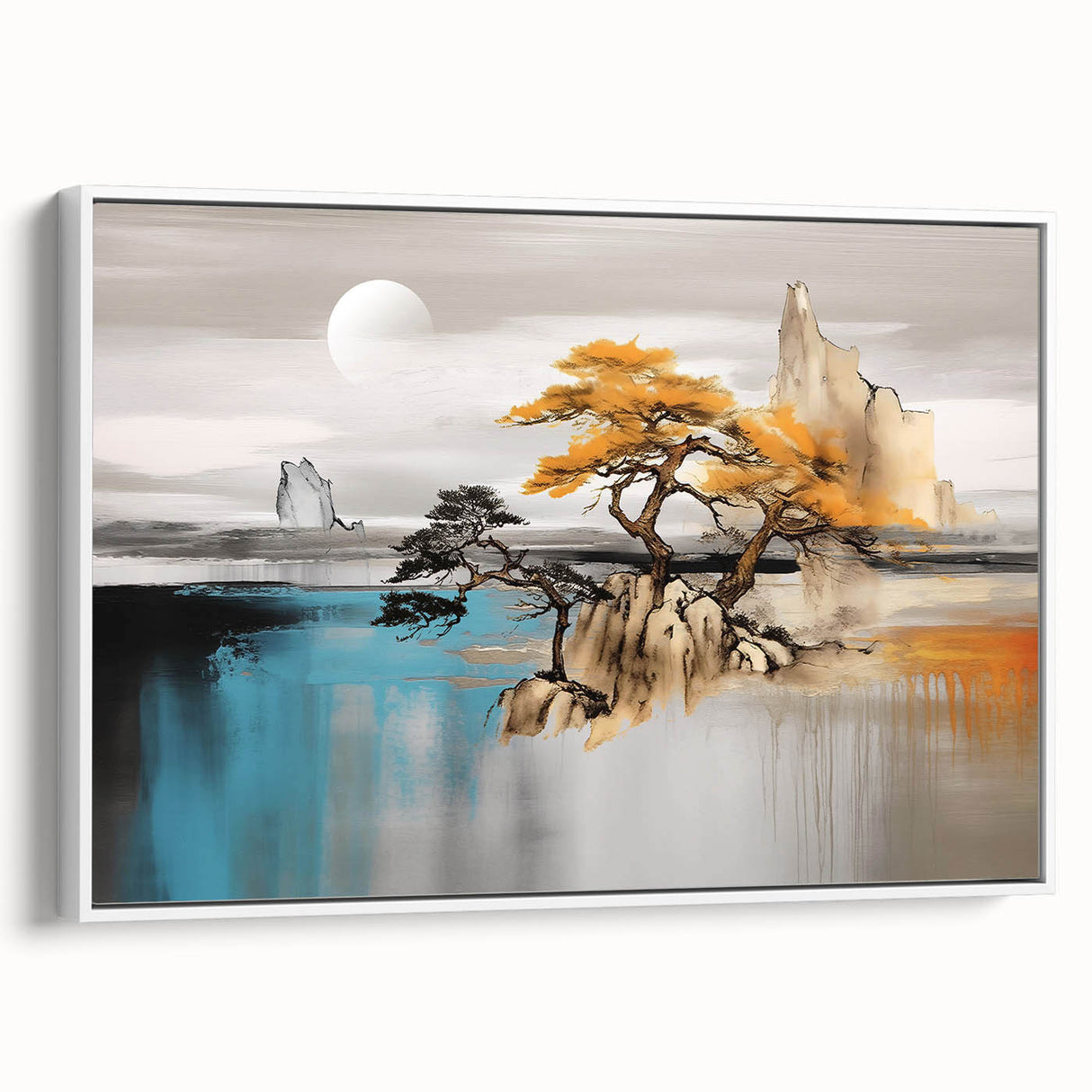 Abstract wall art canvas featuring vibrant colors and geometric patterns, showcasing a modern artistic design ideal for contemporary home decor. The artwork is rolled and securely packaged, perfect for easy shipping and display.