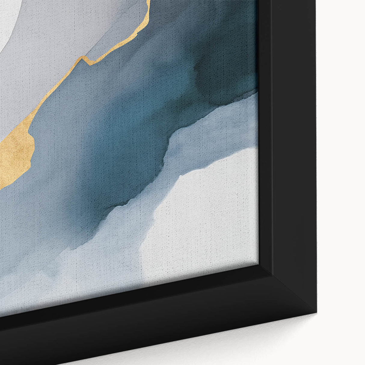 Vibrant abstract canvas artwork featuring swirling colors of blue, orange, and yellow, ideal for modern home decor or artistic displays.