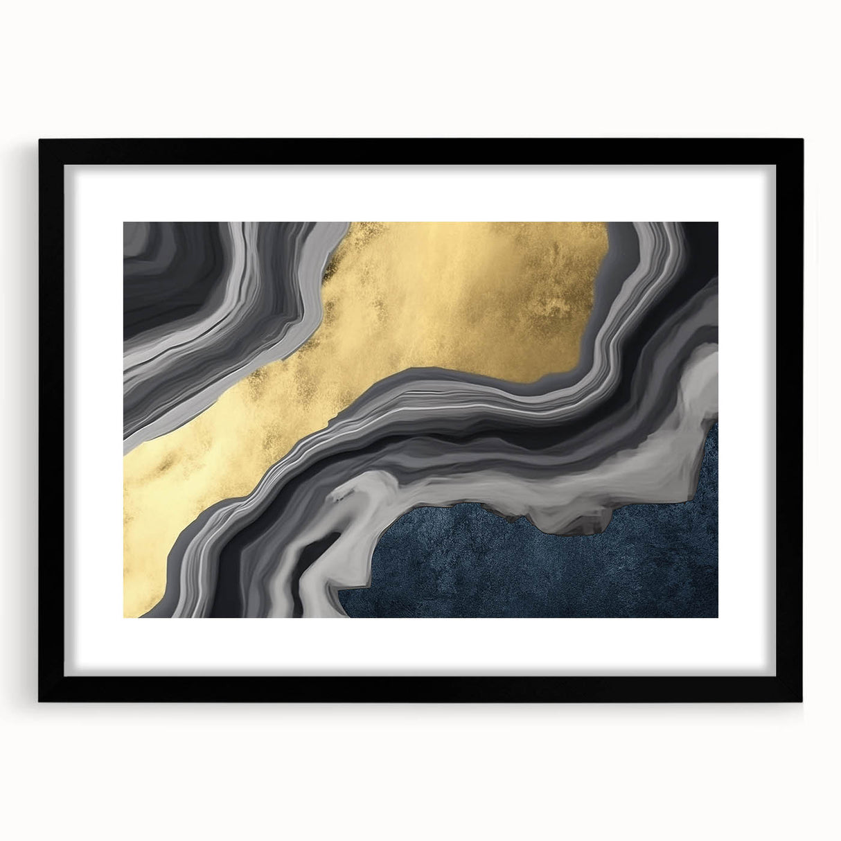 Colorful abstract wall art canvas print showcasing vibrant swirls of blue, orange, and yellow tones, perfect for modern home decor.