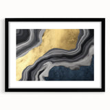 Colorful abstract wall art canvas print showcasing vibrant swirls of blue, orange, and yellow tones, perfect for modern home decor.