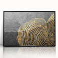 Abstract canvas artwork featuring vibrant blue and orange swirls, perfect for modern home decor, highlighting unique brushstroke textures.