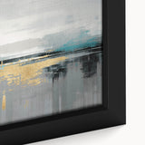 Abstract wall art canvas featuring vibrant colors of blue, orange, and green swirls, perfect for modern home decor. Ideal for adding a contemporary touch to any living space.