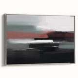 Colorful abstract wall art canvas print showcasing vibrant swirls and geometric shapes in blue, yellow, and red tones, ideal for modern decor.