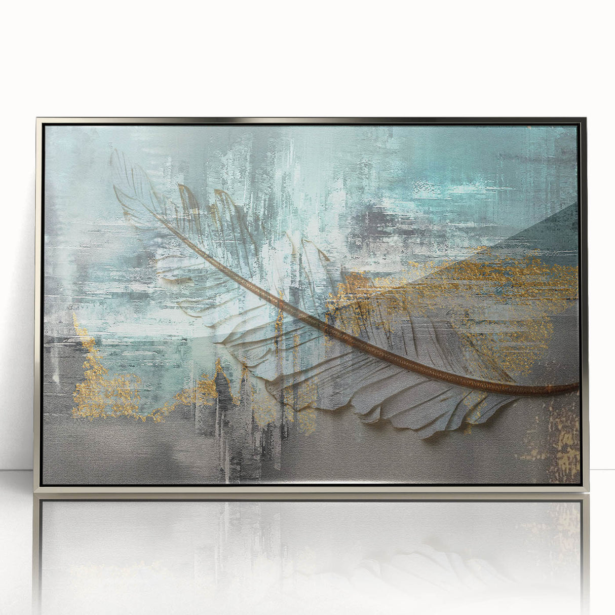 Abstract wall art canvas print featuring vibrant colors and dynamic shapes, ideal for modern home decor, displayed against a neutral background.