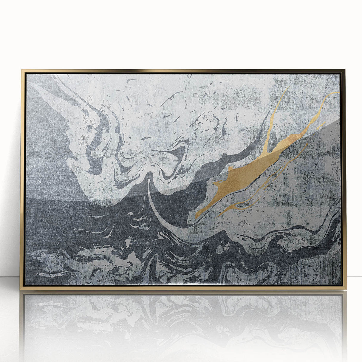 Abstract wall art canvas featuring vibrant colors and geometric shapes, showcasing a modern design perfect for home decor, presented in a protective cardboard tube.