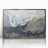 Abstract wall art canvas featuring vibrant colors and geometric shapes, showcasing a modern design perfect for home decor, presented in a protective cardboard tube.