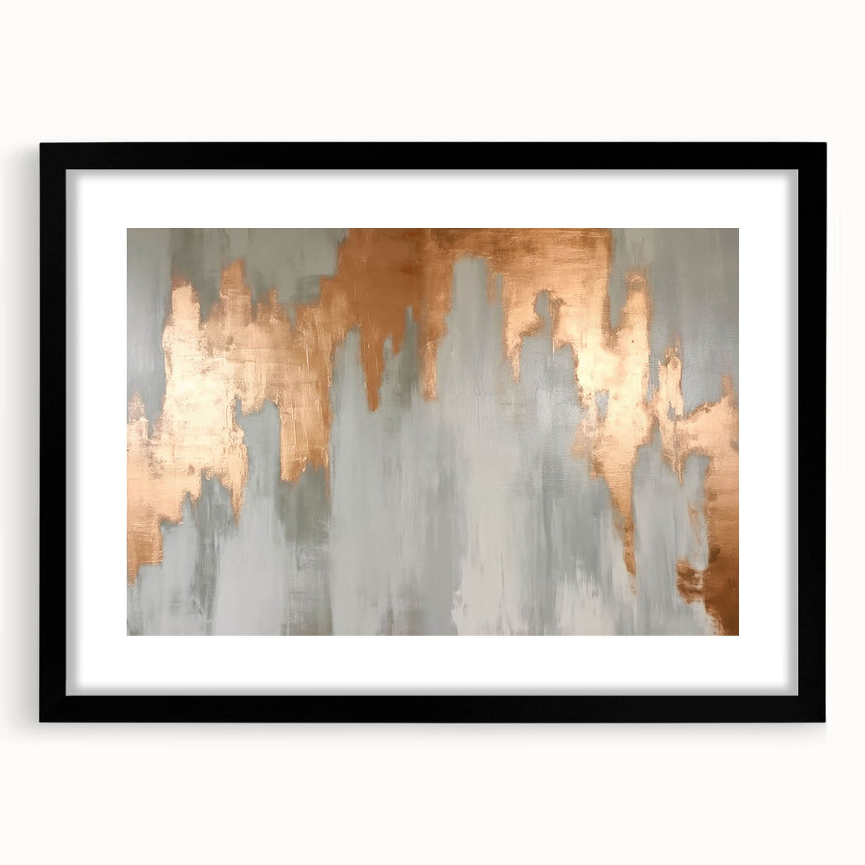Geometric Strokes and Lines Abstract Art with Wood Rings on Canvas