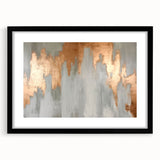 Geometric Strokes and Lines Abstract Art with Wood Rings on Canvas