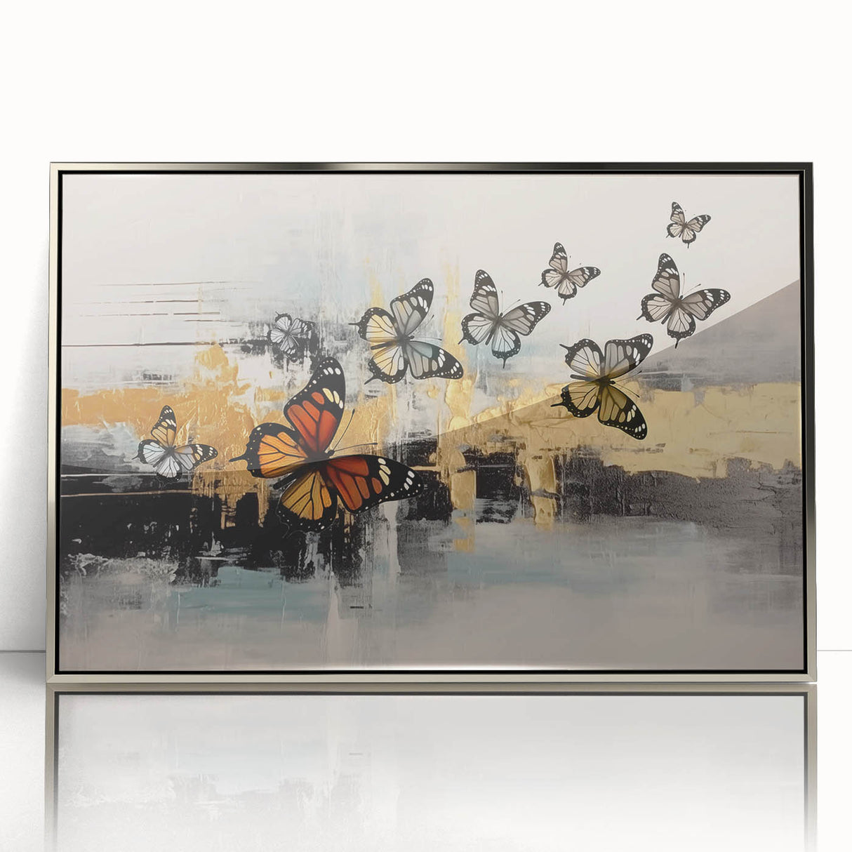 Colorful abstract canvas art print showcasing vibrant geometric shapes and fluid patterns, perfect for modern home decor or office spaces.