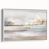 Abstract wall art canvas print showcasing vibrant colors and fluid shapes, ideal for modern home decor and artistic expression. The piece features swirling patterns in blues, reds, and yellows that create a dynamic visual impact, perfect for enhancing any living space.