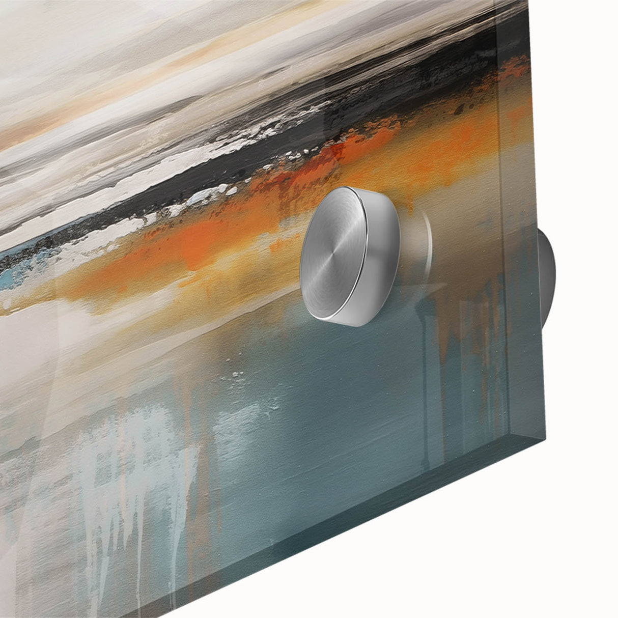 Abstract canvas art print showcasing vibrant colors and fluid patterns, ideal for modern home decor or office spaces. The artwork features swirling hues of blue, orange, and yellow, creating a dynamic visual experience that enhances any interior.