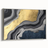 Abstract wall art canvas print showcasing vibrant blue and orange swirls, perfect for modern home decor. Ideal for adding a splash of color.