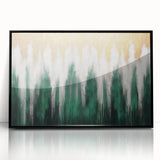 Vibrant abstract canvas artwork showcasing bold colors and dynamic shapes, rolled and packaged securely in a protective cardboard tube for safe delivery.