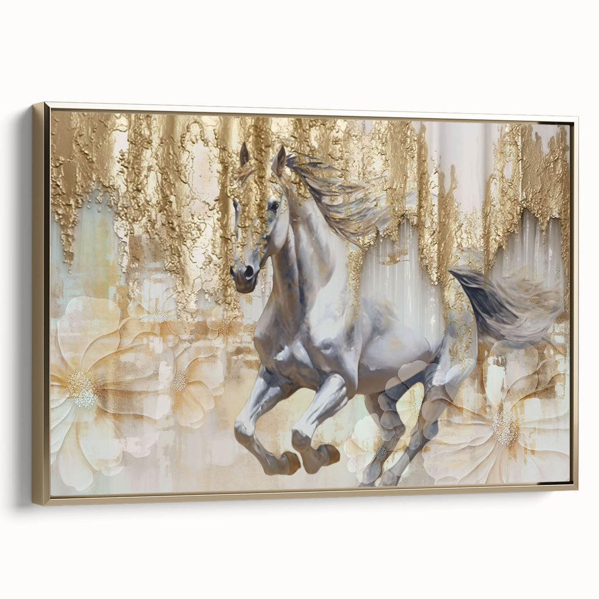 Vibrant abstract wall art canvas showcasing bold blue and orange geometric patterns, ideal for modern home decor, presented in a protective cardboard tube.