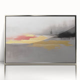 Abstract canvas artwork with vibrant colors and geometric patterns, rolled and securely packaged in a protective cardboard tube, ideal for modern decor.