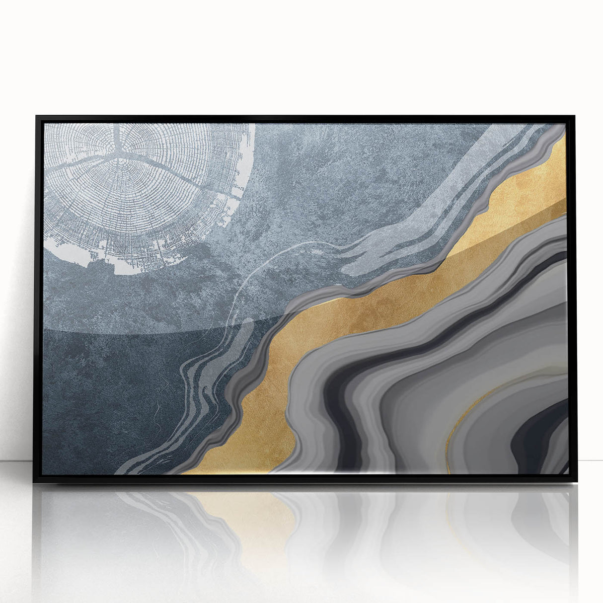 Vibrant abstract canvas art print featuring bold colors and dynamic shapes, designed to enhance modern home decor, rolled and ready for display.