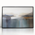 Colorful abstract wall art canvas print featuring vibrant shapes and patterns in shades of blue, orange, and yellow, perfect for modern decor.