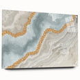Vibrant abstract canvas art print showcasing swirling colors of blue, orange, and yellow, perfect for modern home decor and artistic expression.