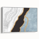 Vibrant abstract wall art canvas showcasing a dynamic blend of colors and shapes, perfect for modern home decor. Textured surface enhances visual appeal.