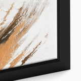 Abstract wall art print showcasing vibrant blue and orange swirling patterns on a textured canvas, ideal for modern home decor or gallery displays.