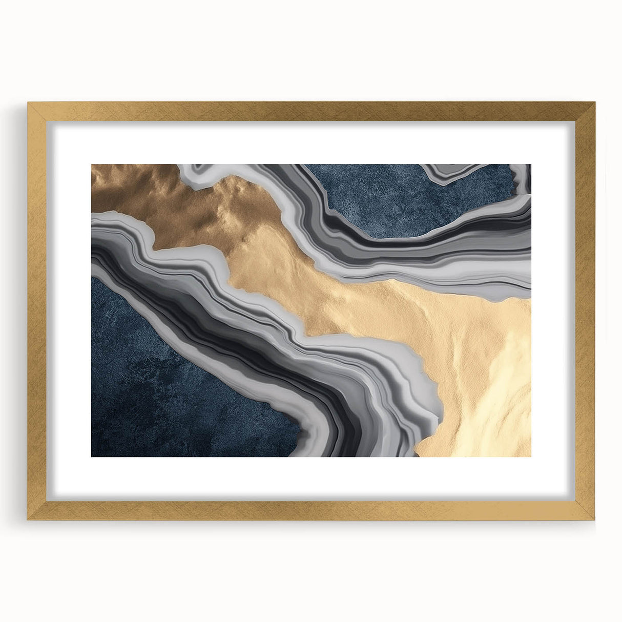 Colorful abstract wall art canvas print showcasing vibrant shapes and fluid patterns in hues of blue, orange, and yellow, ideal for modern decor.